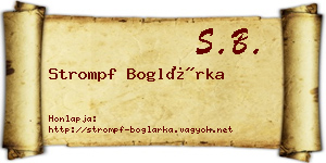 Strompf Boglárka névjegykártya
